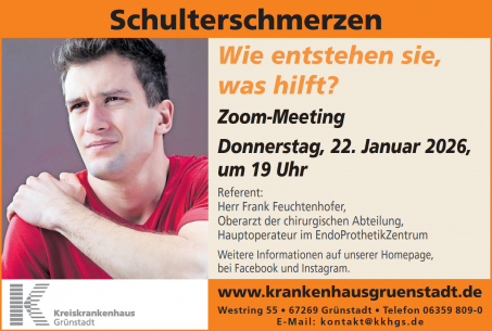 Online-Vortrag - Schulterschmerzen – Wie entstehen sie, was hilft?